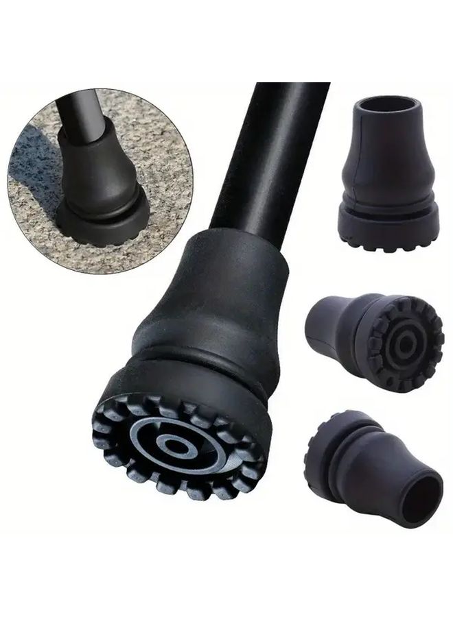 22mm Heavy Duty Anti Slip Crutch Cane Bottom Pads For 16-22mm Walking Sticks Hiking Poles Cane Tips Non Slip Grip Roundtip Design 3 Pieces - Image 2