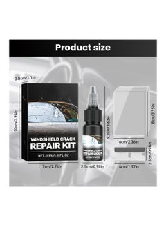Generic Upgrade Windshield Crack Repair Kit, Cracks Gone Glass Repair Kit, Windshield Crack Repair Fluid Window Automotive Windscreen Tool, Car Glass Repair Glue Scratch Chip Cracks Repair Kit (1 Set)  - Image 2
