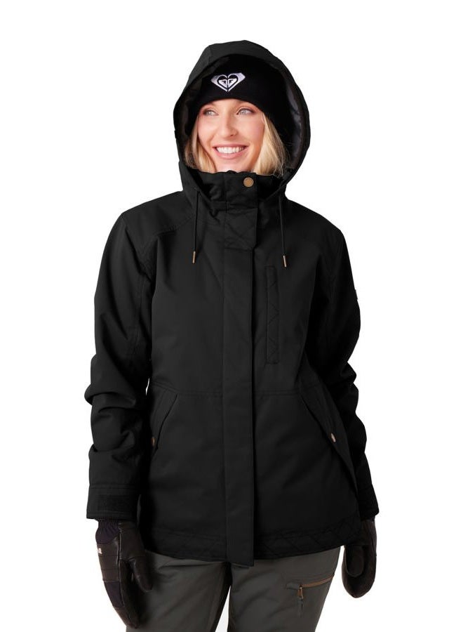 Roxy Women's Standard Billie 10K Waterproof Snow Jacket, Tailored Fit, PFAS-Free, Insulated, Black - Image 1