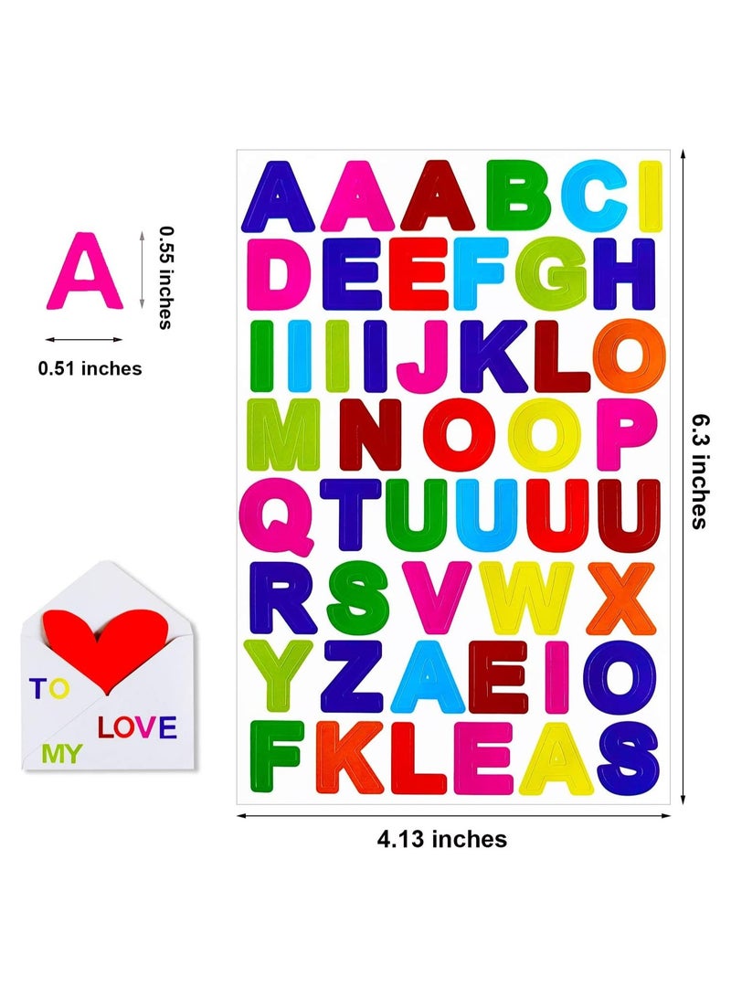SYOSI 60 Sheets 2880 Pieces Alphabet Letter Stickers Self Adhesive Colorful Sticker for Kids DIY Art Project Hand Craft - Image 2
