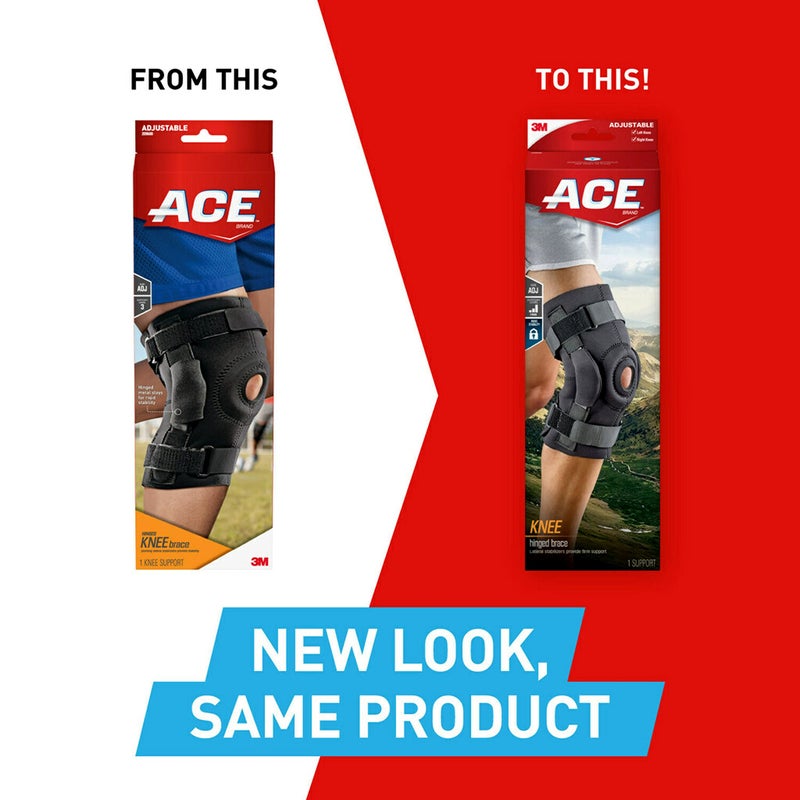 ACE Brand Hinged Knee Brace, Provides Firm, Stabilizing Support and Compression to Muscles and Joints, Adjustable Knee Brace With Knee Straps, Right or Left Knee Brace, One Size Fits Most - Image 1
