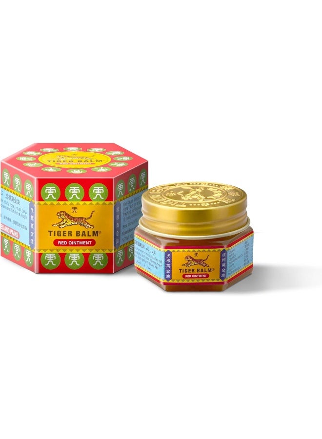 Tiger Balm Red Ointment – Herbal Pain Relief Rub for Sore Muscles, Joints, and Body Aches - Image 1