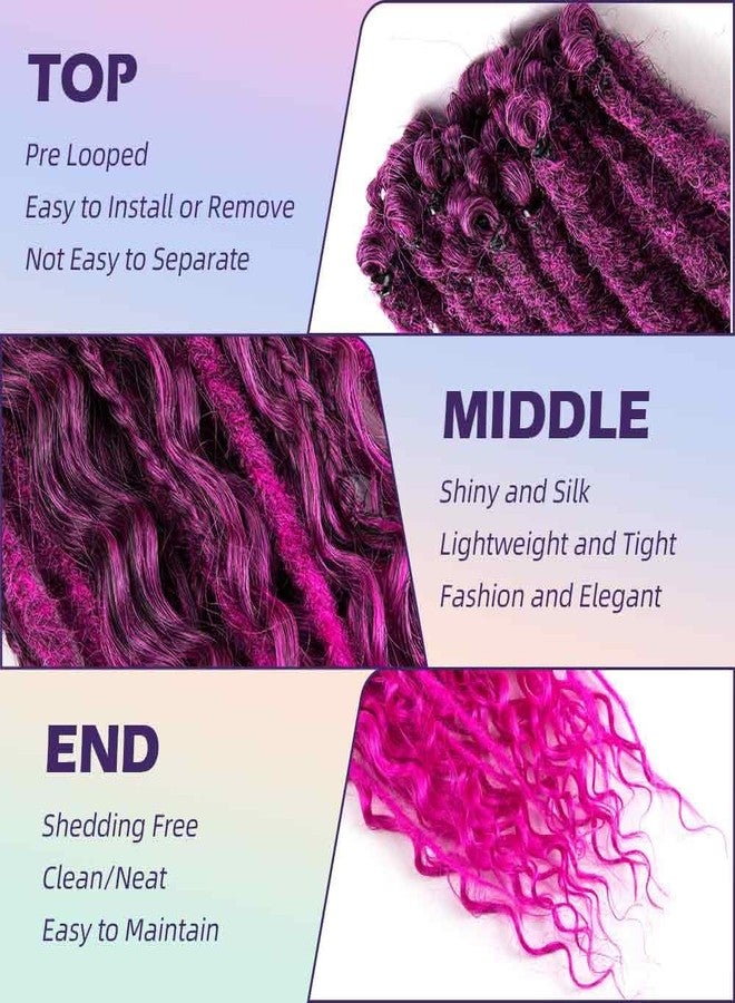 Lovenea Single Ended Dreads Extensions 30 Strands 24 Inch 3 In 1 Synthetic Hair Dreadlock Extensions Soft Straight Curly Boho Box Wavy Dreads (1B/Rose#, 30S) - Image 3