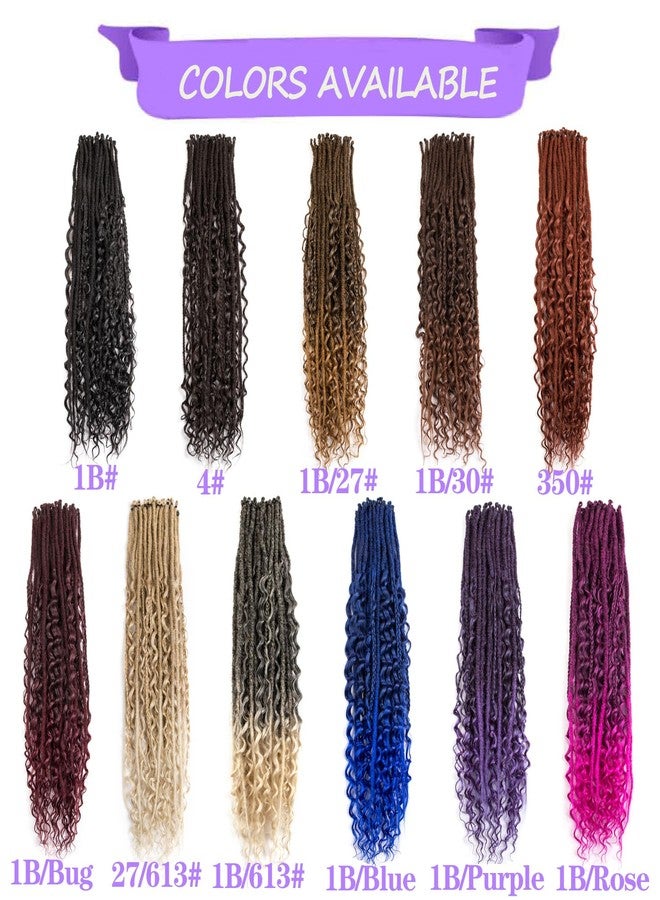 Lovenea Single Ended Dreads Extensions 30 Strands 24 Inch 3 In 1 Synthetic Hair Dreadlock Extensions Soft Straight Curly Boho Box Wavy Dreads (1B/Rose#, 30S) - Image 5