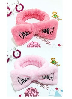 2 PCS Spa Headband for Washing Face Wristband Set Sponge Makeup Skincare Headband Terry Cloth Bubble Soft Get Ready Hairband Women Girl Puffy Padded Headwear Non Slip Thick Hair Accessory