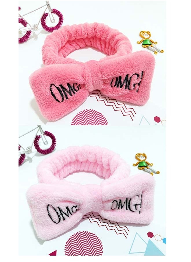 Generic - 2 PCS Spa Headband for Washing Face Wristband Set Sponge Makeup Skincare Headband Terry Cloth Bubble Soft Get Ready Hairband Women Girl Puffy Padded Headwear Non Slip Thick Hair Accessory - Image 1