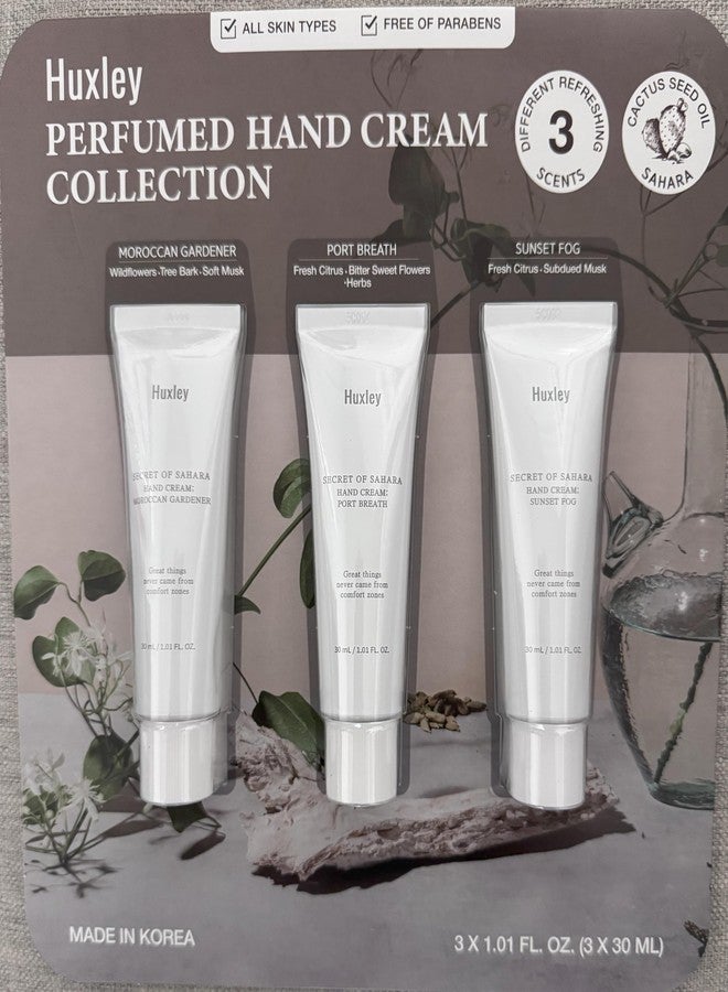 هكسلي مجموعة كريم اليدين المعطر من هكسلي، برائحة التراث المغربي، 3 روائح، زيت بذور التين الشوكي، تركيبة غير لزجة، 3 × 1.01 أونصة سائلة، صنع في كوريا - Image 1