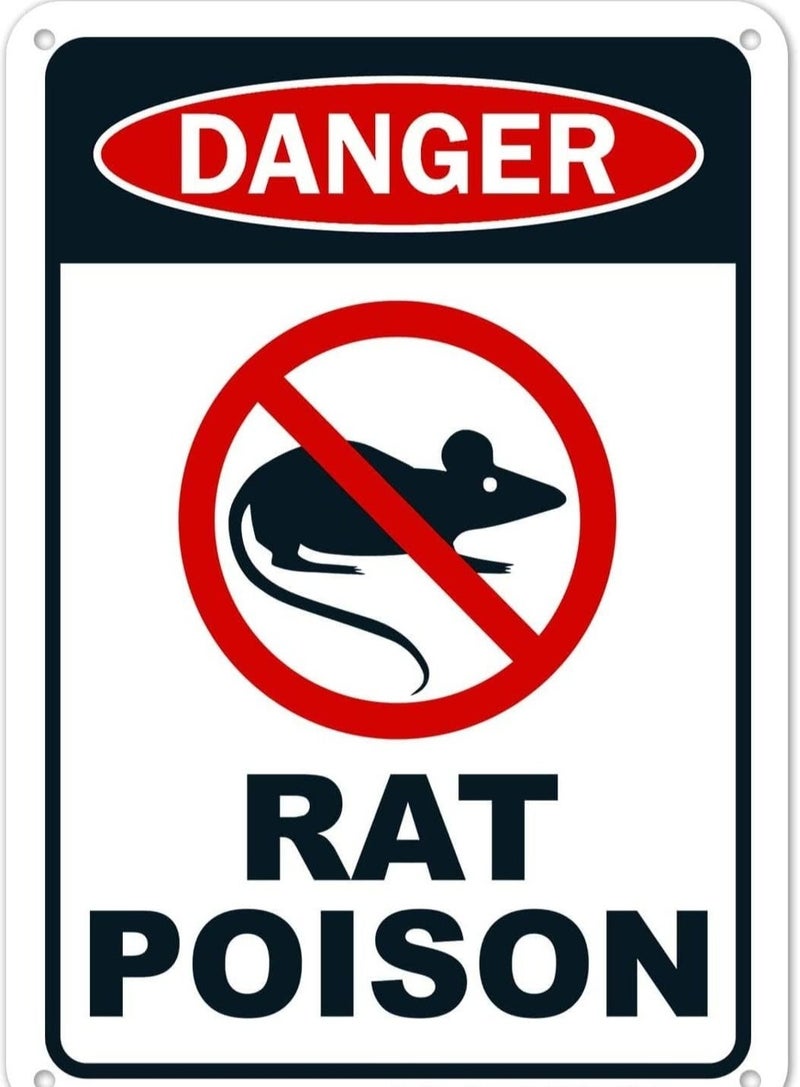 ARS ''Rat Poison Sign, Danger Sign'', 10x7 Rust Free Aluminum, Weather/Fade Resistant, Easy Mounting, Indoor/Outdoor Use, Made in UAE by ARS - Image 1
