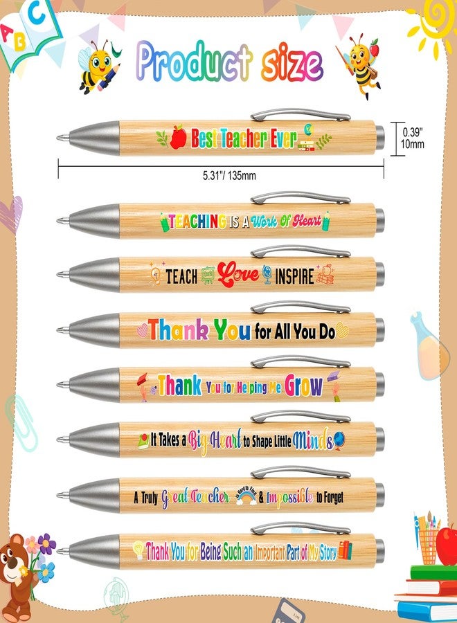 HOWAF 16pcs Teacher Appreciation Gifts Set- 8 Teacher Notebooks 8 Teachers Pens for Teachers Office Gift Supplies, Thank You Teacher Mini Journal Notebooks Ballpoint Pens Teacher Appreciation Thank - Image 2
