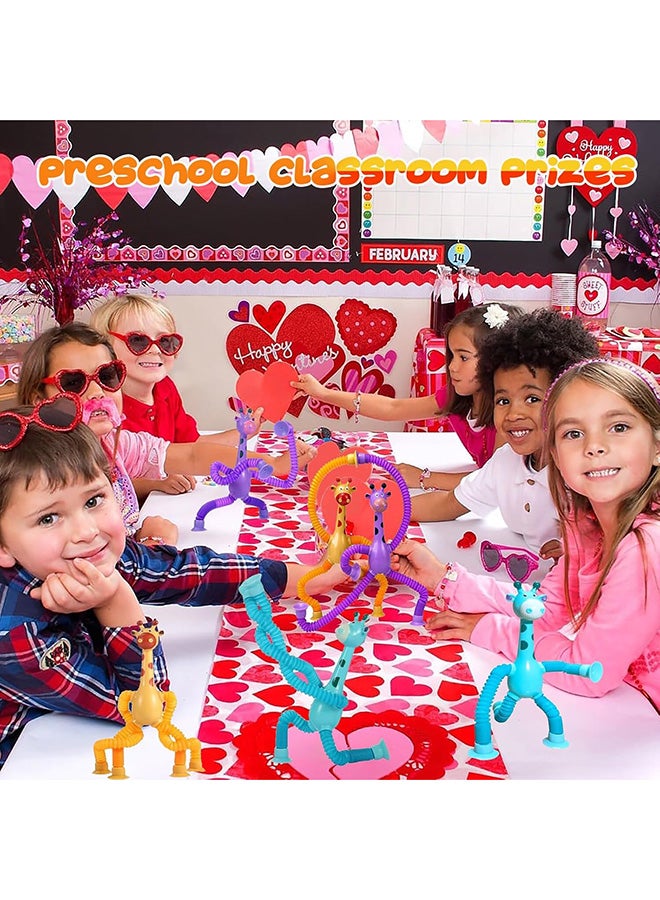 Toyland ألعاب جرافة أنبوب بوب تلسكوبي مع أكواب شفط، ألعاب حيوانات، ألعاب حسية للأطفال الصغار والأطفال ذوي التوحد والبالغين لتخفيف القلق، هدايا حفلات للأطفال، حشو أكياس الهدايا (4 قطع) - Image 2