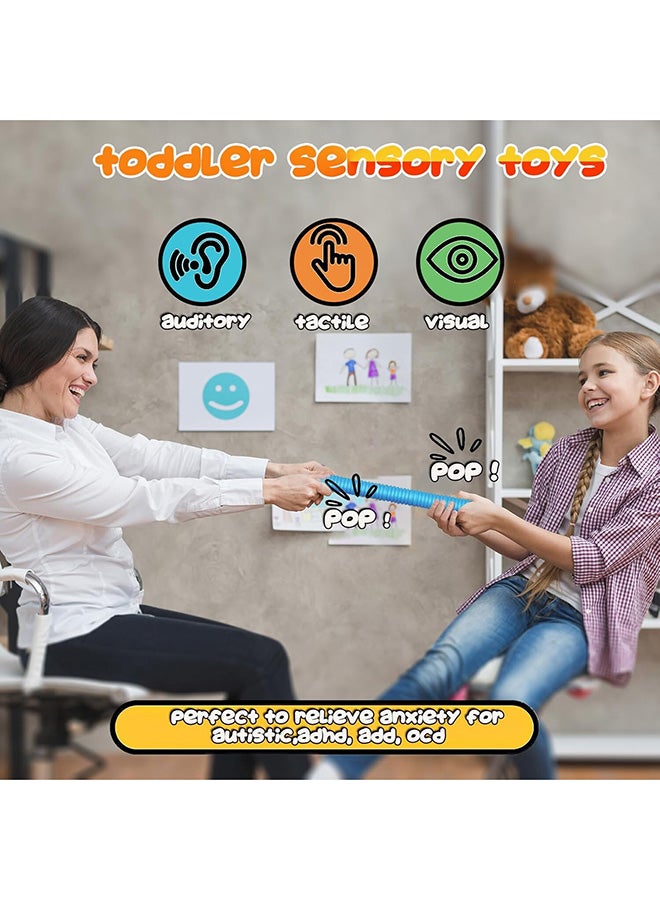 Toyland ألعاب جرافة أنبوب بوب تلسكوبي مع أكواب شفط، ألعاب حيوانات، ألعاب حسية للأطفال الصغار والأطفال ذوي التوحد والبالغين لتخفيف القلق، هدايا حفلات للأطفال، حشو أكياس الهدايا (4 قطع) - Image 5