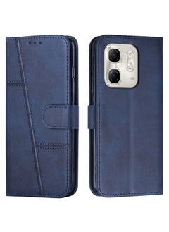 Generic For Infinix Smart 9 Cover,Protective Infinix Smart 9 Case Premium Leather Wallet Case with Card Holder Kickstand Magnetic Closure Flip Folio Case Cover for Infinix Smart 9,Blue  - Image 1