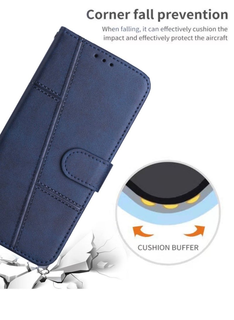Generic - For Infinix Smart 9 Cover,Protective Infinix Smart 9 Case Premium Leather Wallet Case with Card Holder Kickstand Magnetic Closure Flip Folio Case Cover for Infinix Smart 9,Blue - Image 1