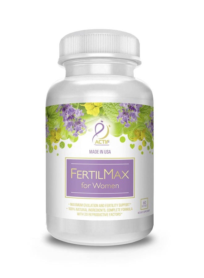 ACTIF FertilMax for Women - #1 Fertility Supplement and Ovulation Support, Maximum Strength, Clinically Proven - Non-GMO, Made in USA, 60 Count - Image 1