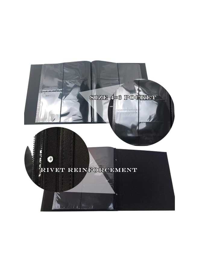 The Bros Photo Album 4x6 600 Photos Black Inner Page Button Grain Leather Big Capacity Pockets Pictures Album Birthday Christmas Wedding Anniversary Family Baby Vacation (White) - Image 3