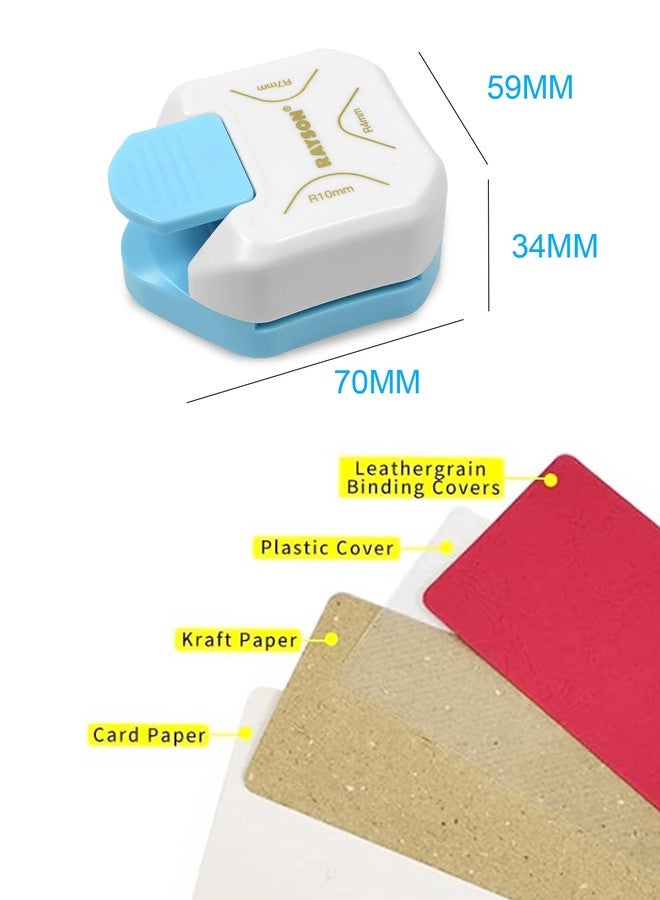 RAYSON CR05W 3 in 1 Corner Cutter, 4mm 7mm 10mm 3 Way Corner Rounder Paper Punches for Paper Craft, DIY Projects, White - Image 5