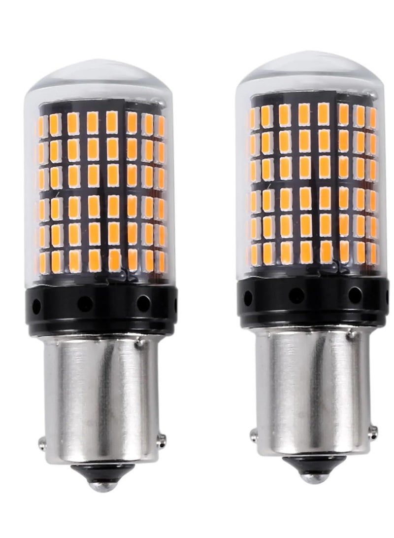 PY21W 144 SMD Yellow Turn Signal Light | 12V Bright 2800 LM LED Replacement for Automotive Indicator, Side Marker, Rear Light - Image 1