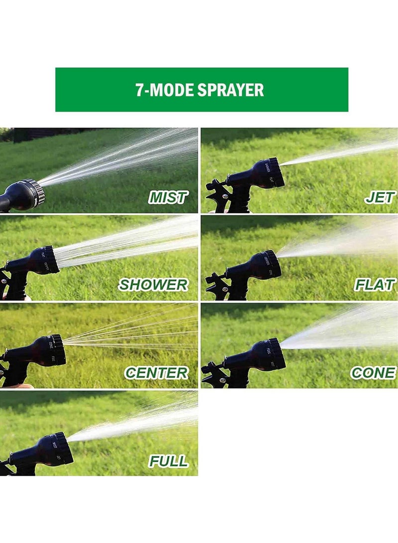 ارواق خرطوم حديقة بطول 50 قدم - خرطوم معدني مرن مع 10 فوهة وظائف، خالٍ من الالتواء، خفيف الوزن، متين، مقاوم للسحق، سهل اللف، خرطوم مقاوم للثقب للفناء - Image 2