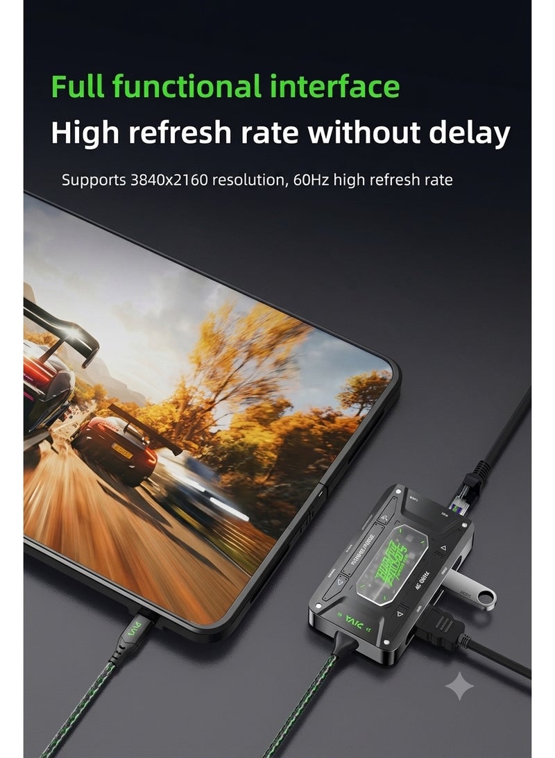 PIVA Gaming 2-in-1 iPad Protective Case with FPC Tail Plug, PD 100W Fast Charging, 10Gbps Data Transfer, 4K 60Hz Video Output, Carbon Fiber TPU Cover, Magnetic Cooler Compatible for ( iPad Pro 11-inch 2024/2025 M4/M5 ) - Image 4