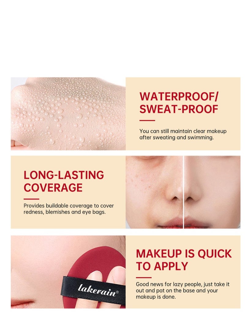 lakerain Mask Fit Red Cushion Foundation | No.1 Choice for Glass skin, Long-Lasting, Lightweight, Buildable Coverage, Semi-Matte (21N Ivory, 0.63 Fl Oz (Pack of 1)) - Image 3