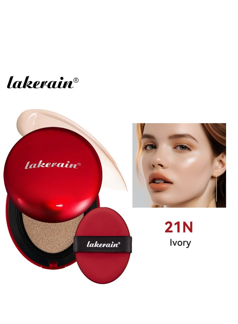 lakerain Mask Fit Red Cushion Foundation | No.1 Choice for Glass skin, Long-Lasting, Lightweight, Buildable Coverage, Semi-Matte (21N Ivory, 0.63 Fl Oz (Pack of 1)) - Image 1