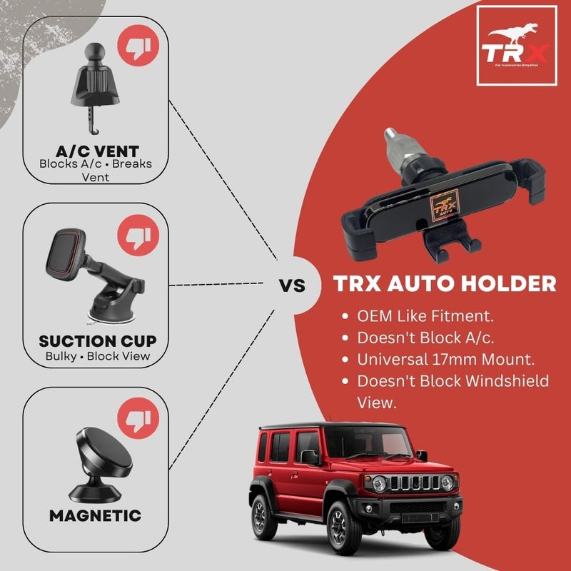  تي ار اكس اوتو حامل هاتف معدني بالبراغي من TRX AUTO لسيارة Suzuki Jimny 2018–2025 - Image 4
