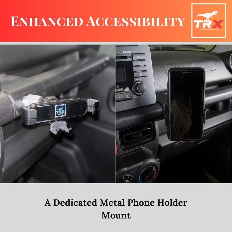  تي ار اكس اوتو حامل هاتف معدني بالبراغي من TRX AUTO لسيارة Suzuki Jimny 2018–2025 - Image 2