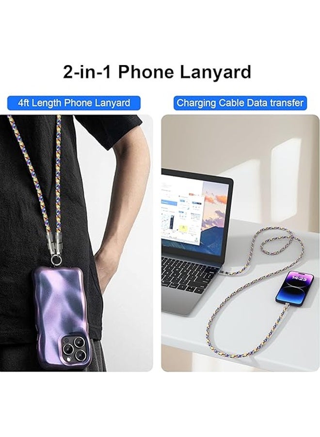 يالونج حبل هاتف عالمي، سلسلة هواتف محمولة مضادة للسرقة، حزام كروس بودي بمنفذ Type C مدمج، حبل هاتف قابل لإعادة الشحن، مناسب لهواتف iPhone 16 و15 وSamsung Galaxy S25 ومعظم الهواتف الذكية، حامل رقبة للهواتف المحمولة للنساء. - Image 3