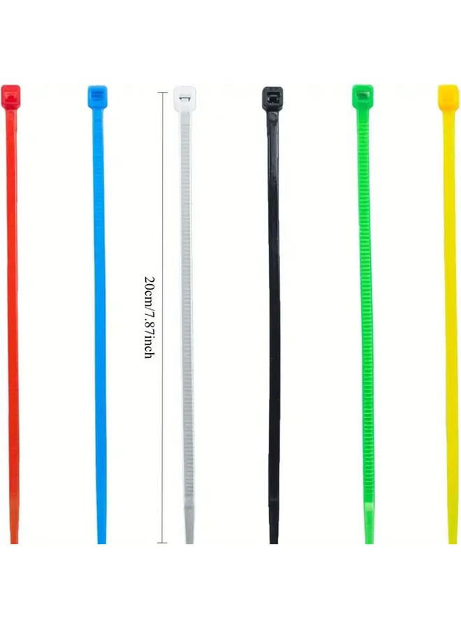 Multi Color 600 Pcs 8 Inch Nylon Cable Ties for Secure Cable Management - Image 2