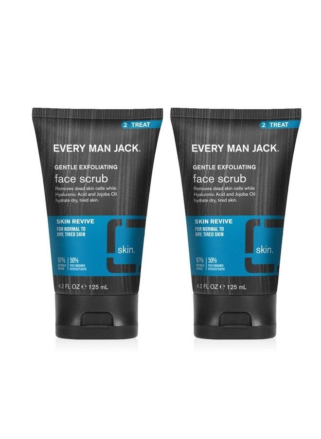 Every Man Jack - Gentle Exfoliating Face Scrub For Men Exfoliate Away Dead Skin Moisturize And Revive Tired Skin With Jojoba Beads Hyaluronic Acid And Caffeine 4.2 Oz Men’S Face Scrub Twin Pack - Image 1