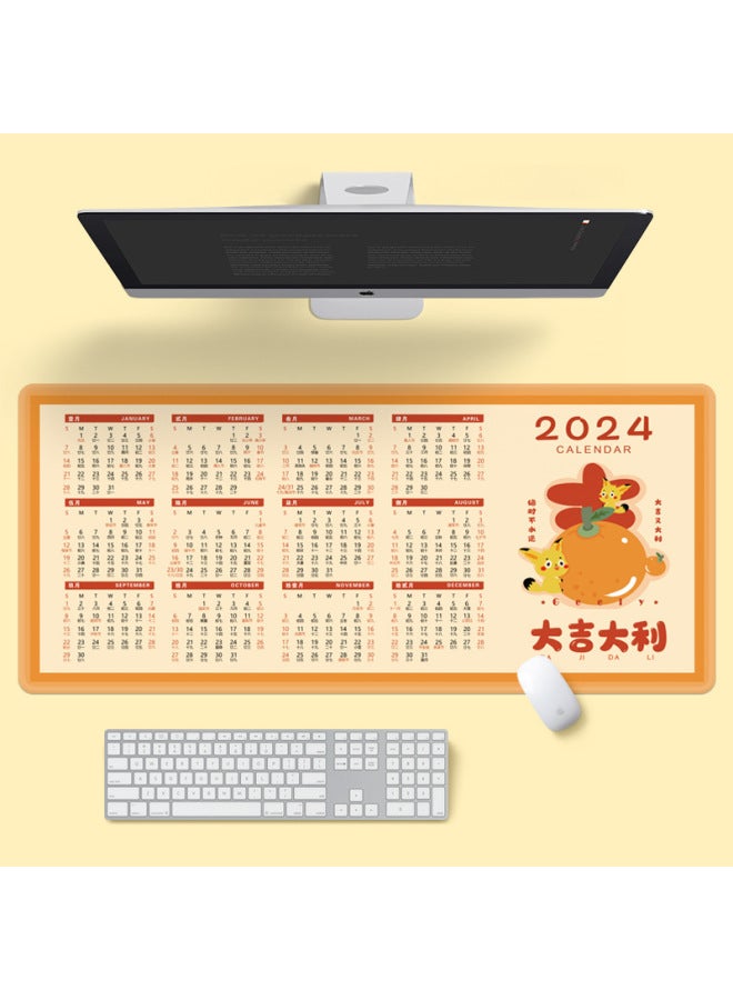 2025 Year Of The Snake Calendar Mouse Pad Super Large Non-slip Washed Gift Office Desk Calendar Calendar Monthly Calendar Table Pad Wholesale-Color:1000*500*3mm-Pattern:Calendar-black Business  - Image 4