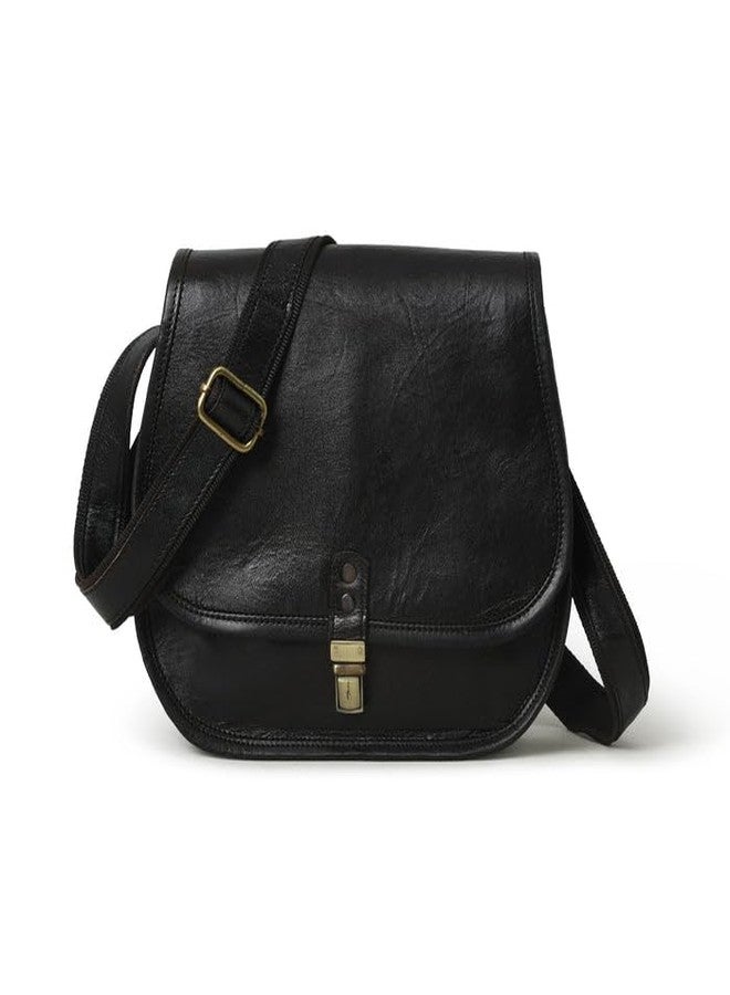 MaheTri Zamora Black Crossbody Multi-Utility Leather Satchel Purse for Women | Genuine Leather Handbag & Shoulder Bag | Spacious Everyday Tote with Organized Pockets (11-Inch) - Image 1