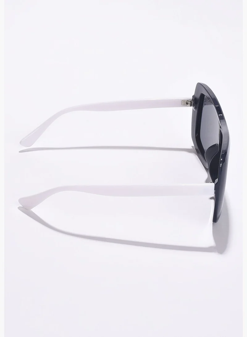 French Accent Men Black Lens Black Oversized Sunglasses
