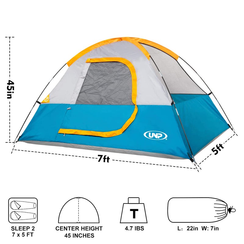 Unp Camping Tent 2 Person, Waterproof Windproof Tent with Rainfly Easy Set up-Portable Dome Tents for Camping - Image 2