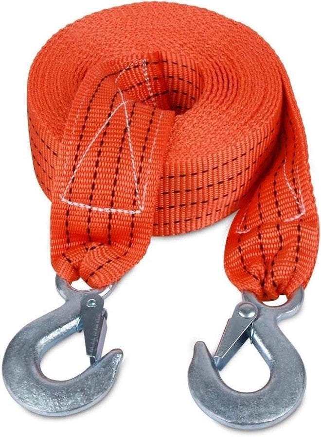 Kiesh 3 Ton Heavy Duty Tow Rope Long Super Strong Emergency Heavy Duty Car Tow Cable 3 Meter Towing Strap Rope with Dual Forged Hooks (Orange) - Image 1