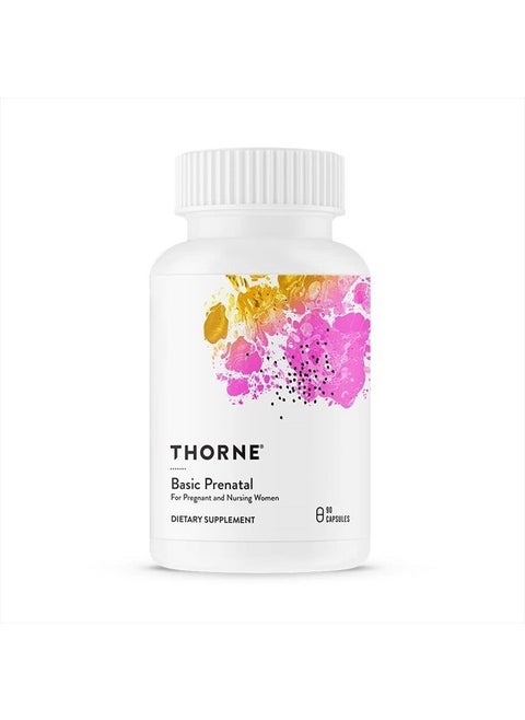 Thorne Basic Prenatal - Well-Researched Folate Multi for Pregnant and Nursing Women Includes 18 Vitamins and Minerals, Plus Choline - 90 Capsules - 30 Servings