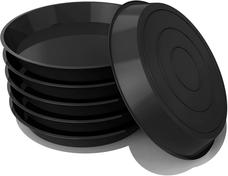 UPMCT 6 Pack Plant Saucer, 4 6 8 10 12 Inch Durable Plant Tray Flower Pot Saucer Round Pallets for Indoors and Outdoor, Plant Container Accessories (10 Inch, Black) - Image 1