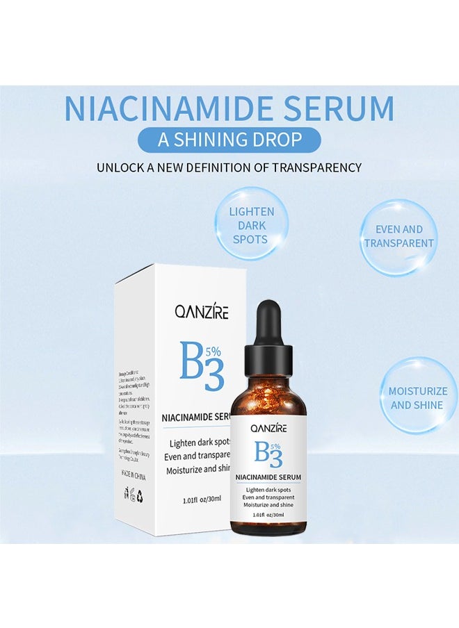 QANZIRE - Vitamin B3 Niacinamide Serum, Niacinamide Face Serum for Women & Men, Skin Brightening Serum Face Care, Anti Aging Serum for Face, Dark Spot Remover Serum, Hydrating Serum, Even Skin Tone 30ml - Image 1