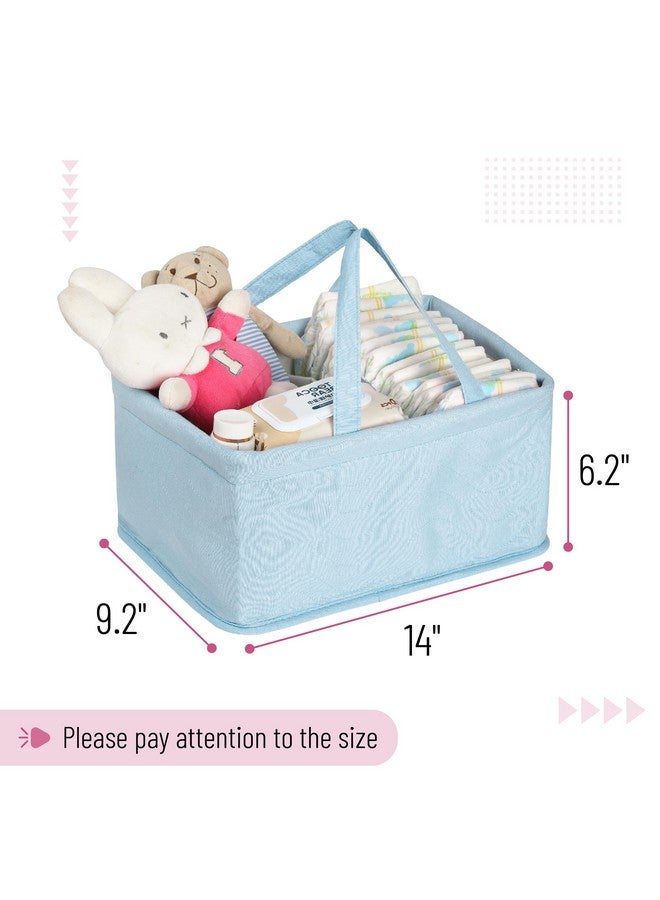 Mr. Pen Mr. Pen Baby Diaper Caddy - Blue Quilted Fabric, Portable Car Diaper Organizer  - Image 1