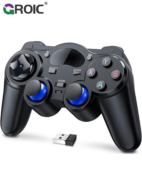 Wireless PC Controller, Wireless USB Controller /Android/PC/Desktop/Laptop, PC Game Controller for PC for Steam Controller for PC, Black