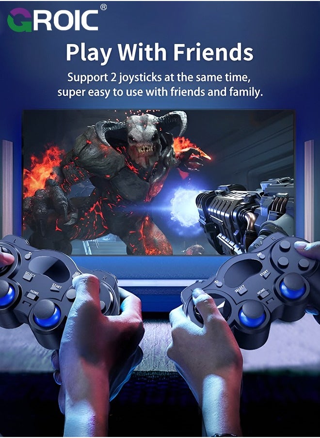 GROIC - وحدة تحكم لاسلكية للكمبيوتر الشخصي، وحدة تحكم USB لاسلكية لأجهزة PS3 /Android/PC/سطح المكتب/الكمبيوتر المحمول، وحدة تحكم ألعاب الكمبيوتر للكمبيوتر الشخصي لجهاز التحكم بالبخار للكمبيوتر الشخصي، أسود - Image 1