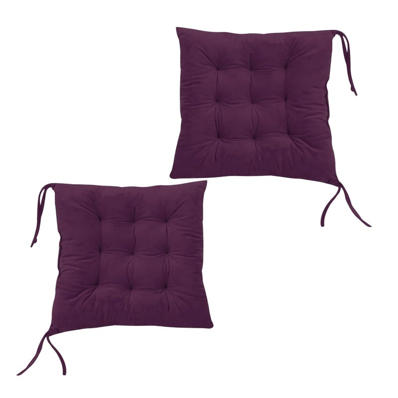 MAATRIKAA Straight Cotton Long Chair Pad with Two Square Cushions for OfficeHome Hip Support Wine - Image 3