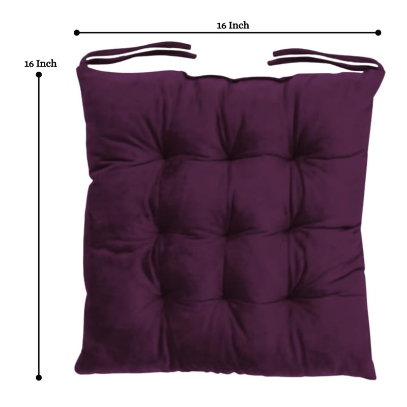 MAATRIKAA Straight Cotton Long Chair Pad with Two Square Cushions for OfficeHome Hip Support Wine - Image 4