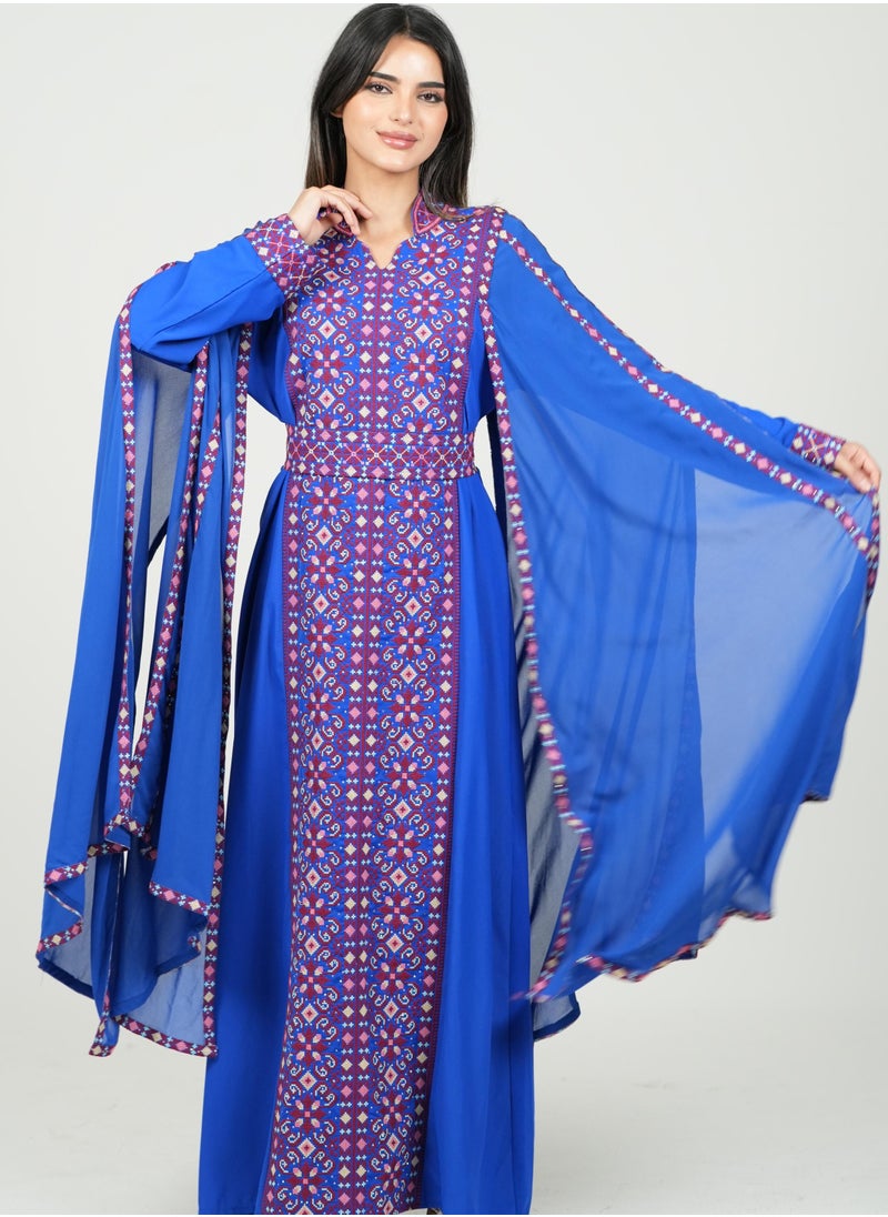 AL BENT AL SHARQIEH women kaftan dress printed jalabia  - Image 2
