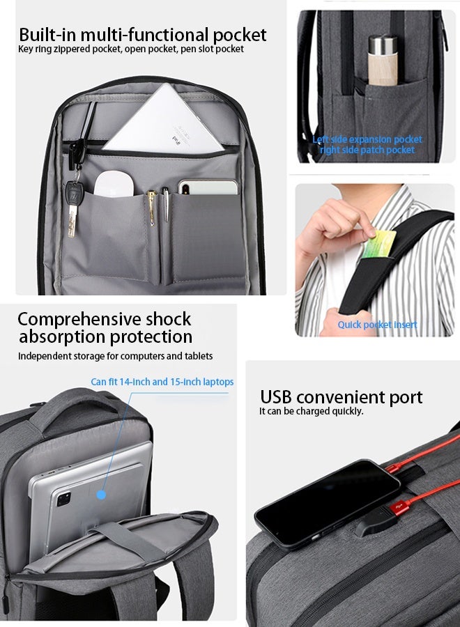 BaytNoor backpacks with USB charging ports are suitable for travel, daily commutes, business trips, and office use. They are waterproof, have multiple compartments, are lightweight business backpacks, waterproof backpacks, and thickened laptop backpacks. - Image 4