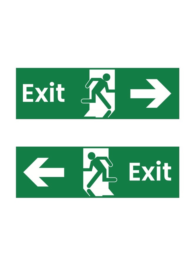 Arab Land Solutions Emergency Safety Sign Set (2-Pack) - Left & Right Exit Directional Vinyl Stickers (300x150mm) - Image 1