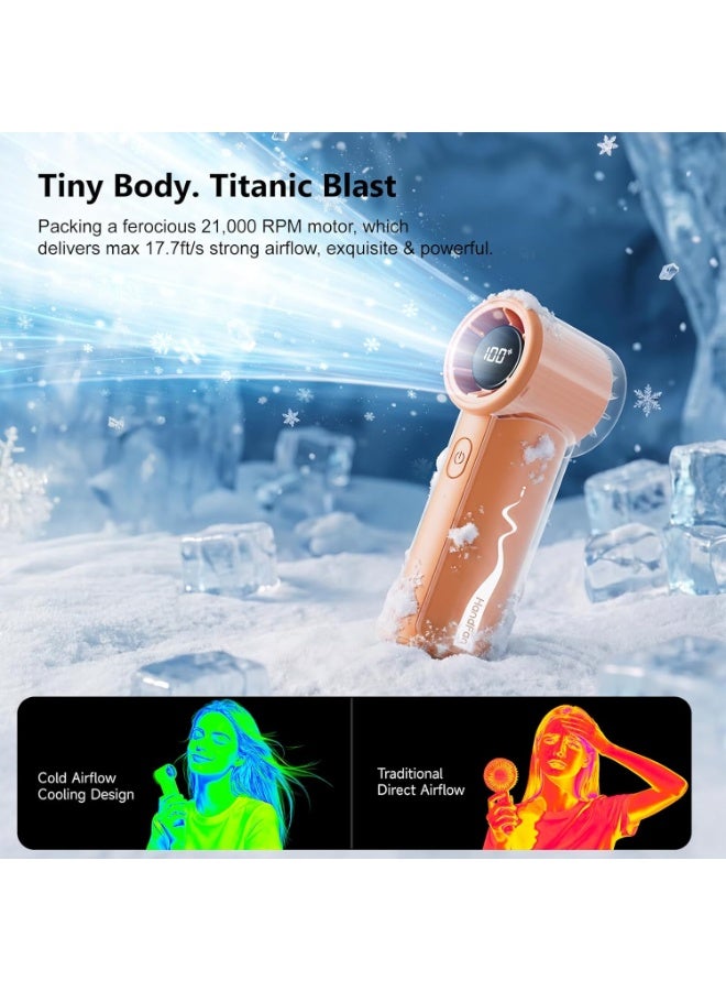 HandFan Portable Mini Turbo Fan, Pocket Size, 100-Speed Adjustable, Orange - Image 3