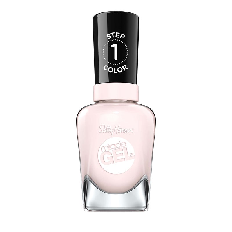 Sally Hansen طلاء أظافر سالي هانسن ميراكل جيل بجودة الصالون | تركيبة شبيهة بالجيل، نظام من خطوتين، لا حاجة لضوء UV، يدوم طويلاً | شبه شفاف، لامع | 247 ليتل بيوني | لون أظافر وردي فاتح - Image 1