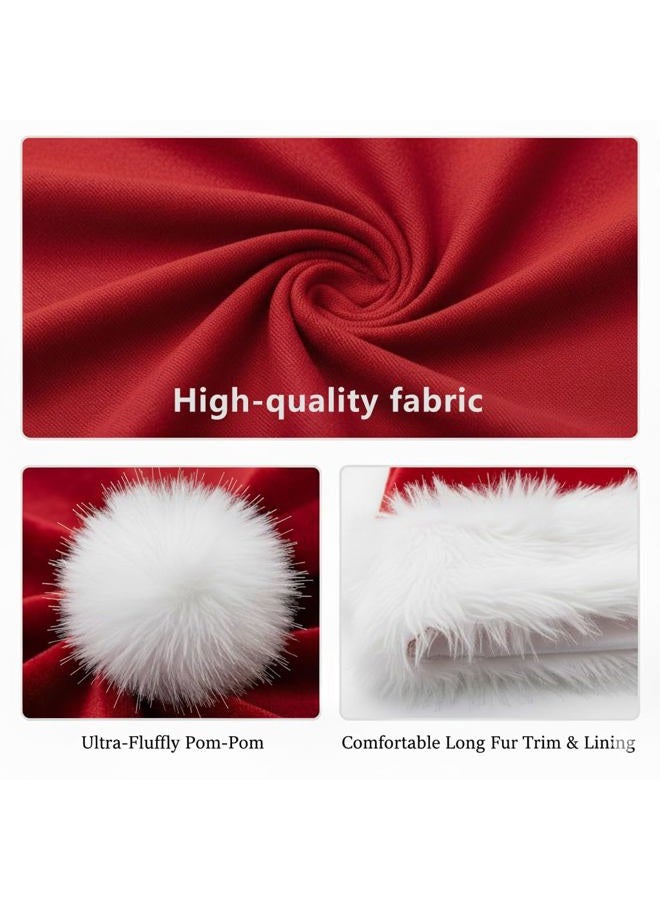 AOGU 6 Pack Plush Santa Hat Confortable Velvet Red Christmas Hat for Christmas Party Favors Fit for Adults and Kids - Image 5
