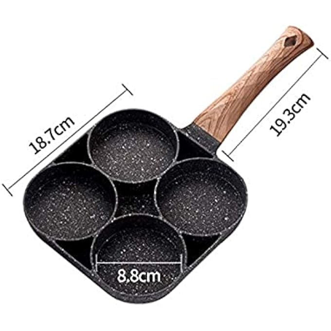 برايفت ليبيل مقلاة غير لاصقة من Fashionyy، مقلاة برجر بيض أومليت بأربع فتحات، مقلاة أومليت، طباخ حثي يعمل بالغاز، وعاء متعدد الأغراض - Image 3